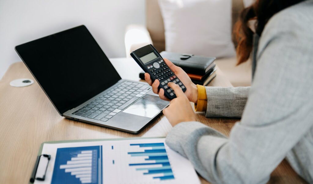 Business accountant or financial expert analyze business report graph and finance chart.